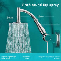 Bathroom High Pressure 6 /8 Inch Square/Round Rainfall Shower Head 360° Rotation Sprayer Hand Held Shower Head Accessories