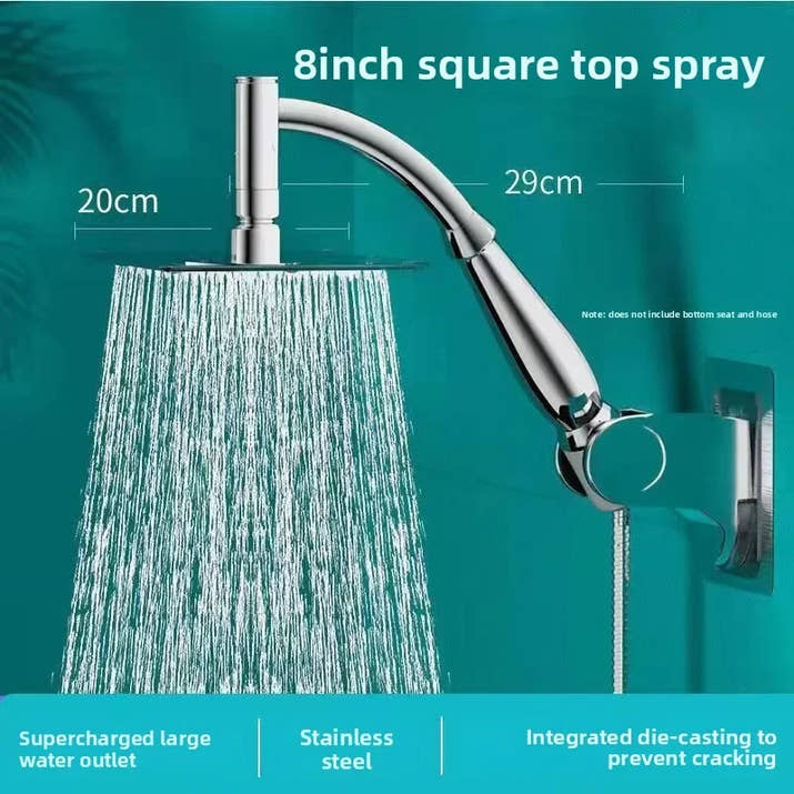 Bathroom High Pressure 6 /8 Inch Square/Round Rainfall Shower Head 360° Rotation Sprayer Hand Held Shower Head Accessories