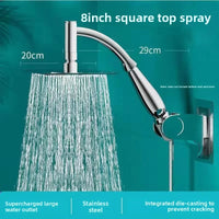 Bathroom High Pressure 6 /8 Inch Square/Round Rainfall Shower Head 360° Rotation Sprayer Hand Held Shower Head Accessories