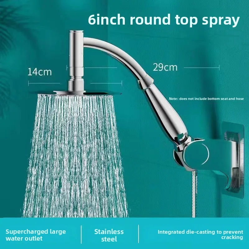 Bathroom High Pressure 6 /8 Inch Square/Round Rainfall Shower Head 360° Rotation Sprayer Hand Held Shower Head Accessories