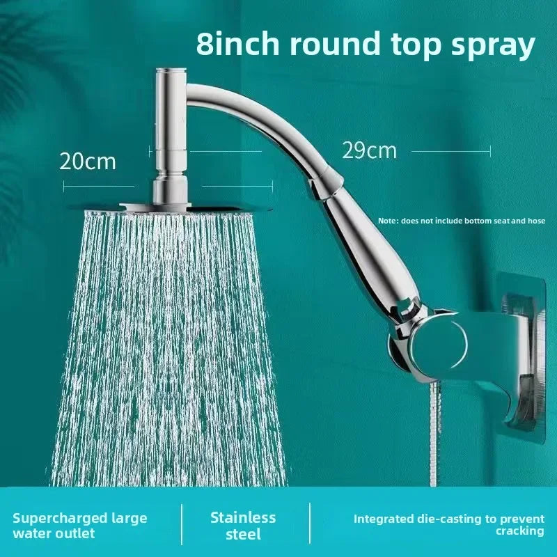 Bathroom High Pressure 6 /8 Inch Square/Round Rainfall Shower Head 360° Rotation Sprayer Hand Held Shower Head Accessories