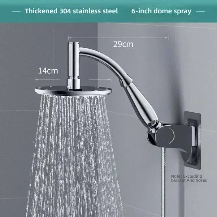 Bathroom High Pressure 6 /8 Inch Square/Round Rainfall Shower Head 360° Rotation Sprayer Hand Held Shower Head Accessories